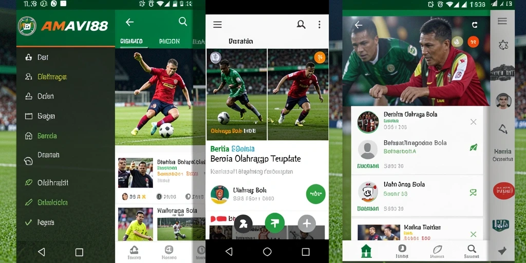 Antarmuka AMAVI88 yang sederhana dan informatif tentang olahraga bola.