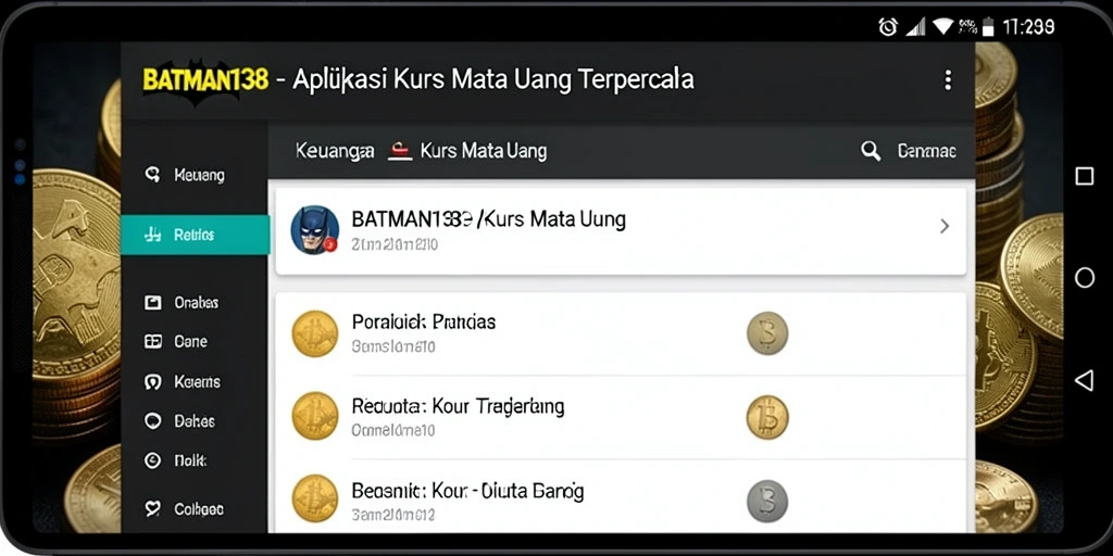 Tampilan antarmuka utama BATMAN138 yang menampilkan kurs mata uang.