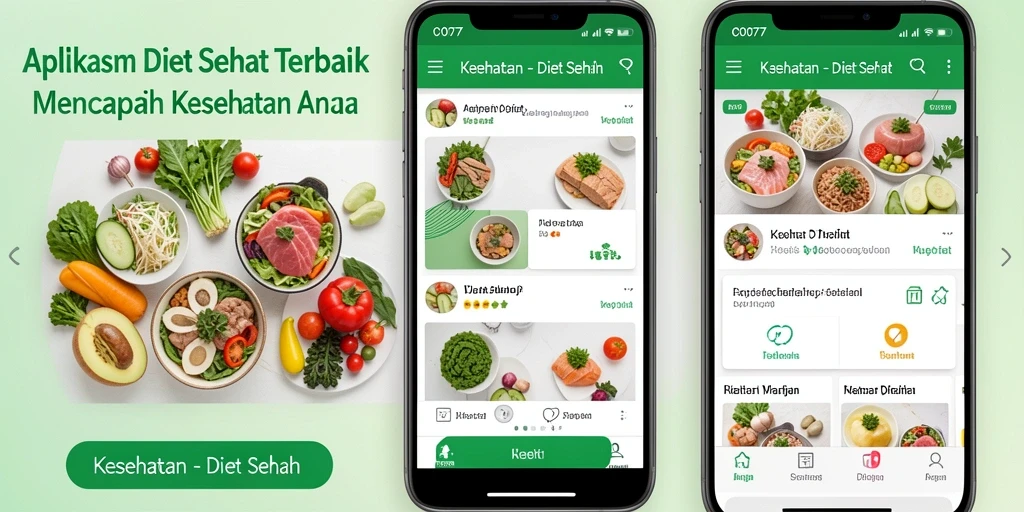 Tampilan antarmuka aplikasi Diet Sehat yang menarik dan mudah digunakan.