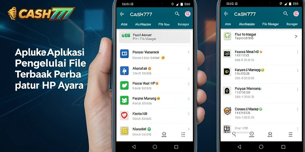 Tampilan antarmuka aplikasi File Manager CASH777 yang mudah digunakan.