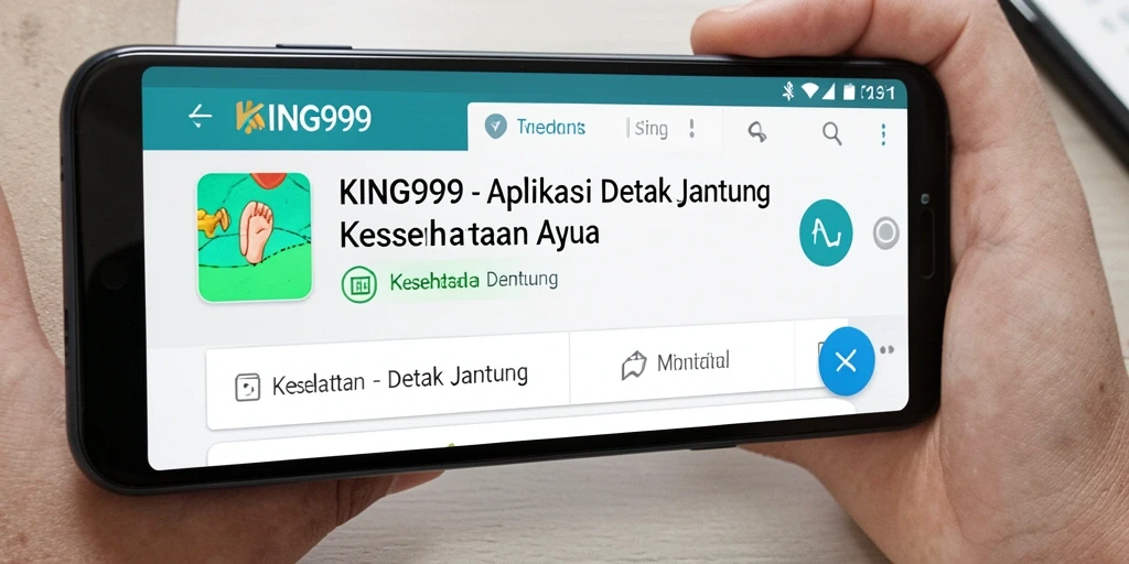 Tampilan antarmuka aplikasi Detak Jantung KING999 yang bersih dan informatif.
