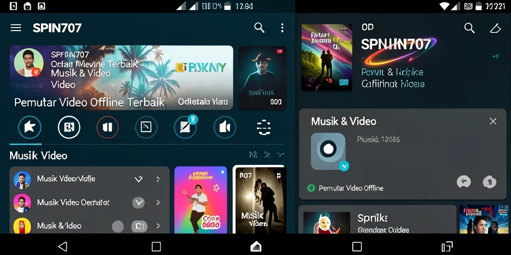 Antarmuka SPIN707 yang intuitif untuk pemutar video offline.