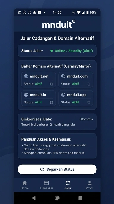 Halaman Alternatif Mnduit untuk Pengguna Android